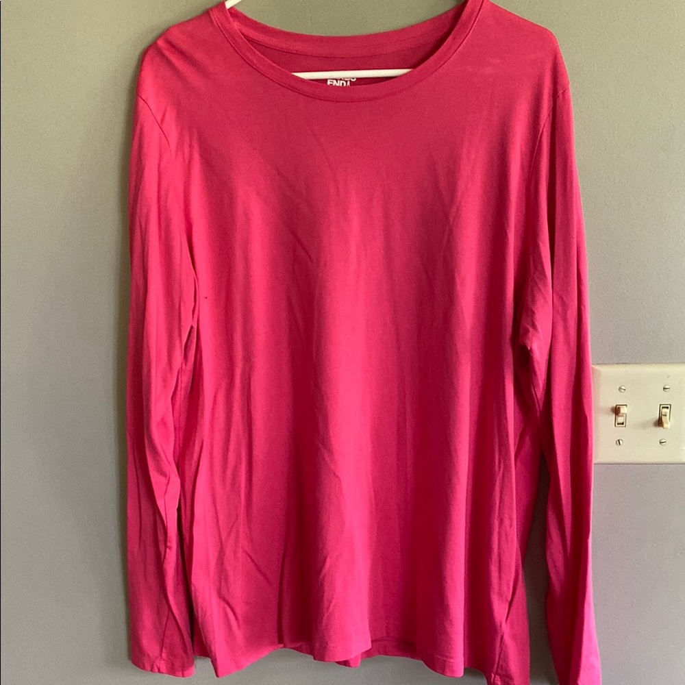 Women's Bright Pink Long Sleeve Supima Tee